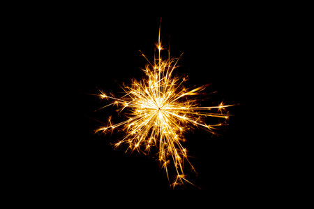 Fireworks, sparks, isolates on black backgroundの写真素材