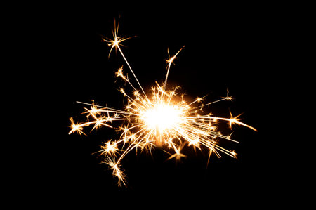 Fireworks, sparks, isolates on black backgroundの写真素材