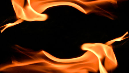 fire background burning flame frame on a black background