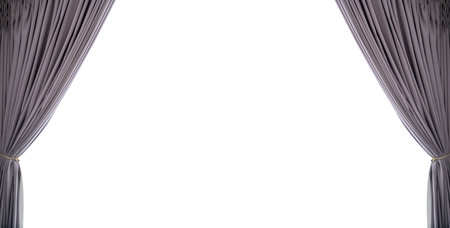 purple brown window curtains transparent white underwearの写真素材