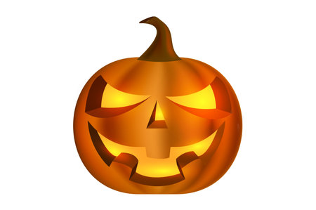 Pumpkin Halloween on white background isolatedの写真素材