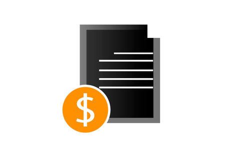 File, document, finance icon on white background isolated.の写真素材