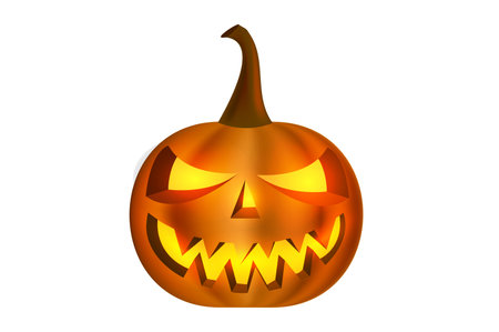 Pumpkin Halloween on white background isolatedの写真素材