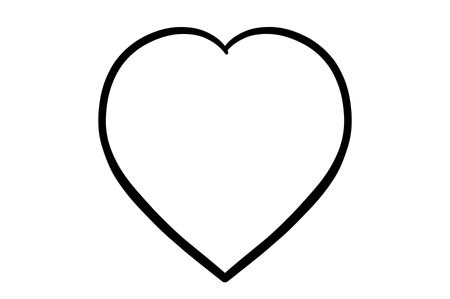 Hand drawn line heart on white background.のイラスト素材