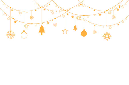 Decorative vector background with snowflakes. Christmas and New Year decoration - Merry Christmas and Happy New Year banner.のイラスト素材