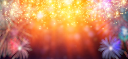 Sparkle Effect.Festive abstract christmas texture, golden bokeh particles and highlights on dark background. High quality photoの写真素材