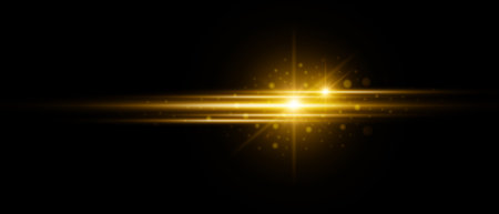 Orange light effect Glowing light bursts with sparkles. Glow light effect set, lens flare, explosion, glitter, line, sun flash, spark and star. Abstract image of lighting flare and white stars. illustrationの写真素材