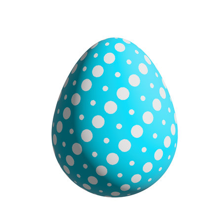 Easter Egg Isolate. Cute of cartoon ornamental Happy Easter eggs isolated on white background. Clip art set of spring holiday treat. Eggs with zig zag lines, dots, striped, with flowers, polka dot.の写真素材