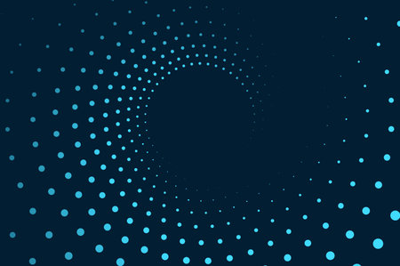 Abstract Blue Glowing Geometric Lines Dots Background. Modern Shiny Blue Dots Pattern. Digital Technology Futuristic Concept. Design for Cover Banner Website. Vector Illustration.のイラスト素材