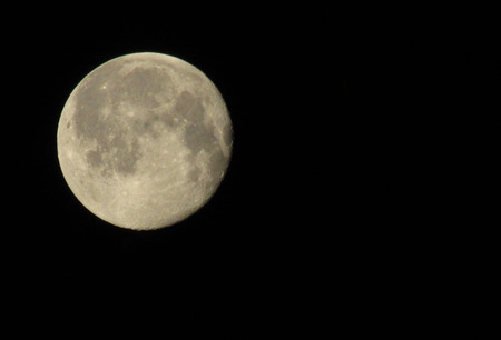 Moon close-up against a dark skyの写真素材