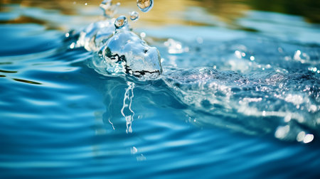 Close-Up Dynamic Water Droplets. Water splash. Healthy lifestyle conceptの素材