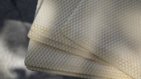 yellow beecomb with empty cells for honey with hexagon shapes, apiculture concept. High quality photoの写真素材