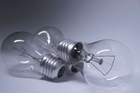 light bulb on a white background. Copy space. Isolated. High quality photoの写真素材