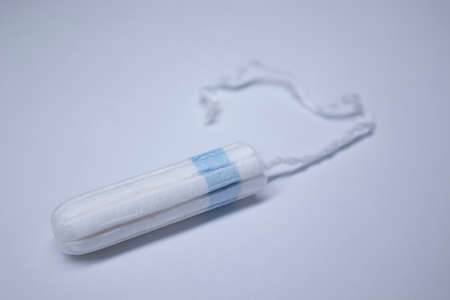 female tampon. menstruation concept. isolated. white background. High quality photoの写真素材