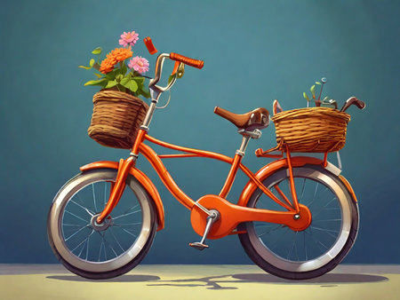 Bicycle with flower decoration. Great for girls, mothers etcの素材