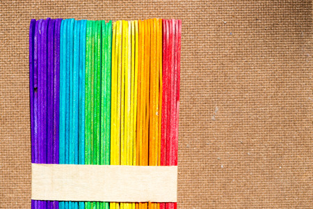colorful wood ice-cream stickの写真素材