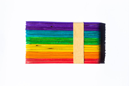 colorful wood ice-cream stickの写真素材