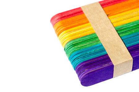 colorful wood ice-cream stickの写真素材