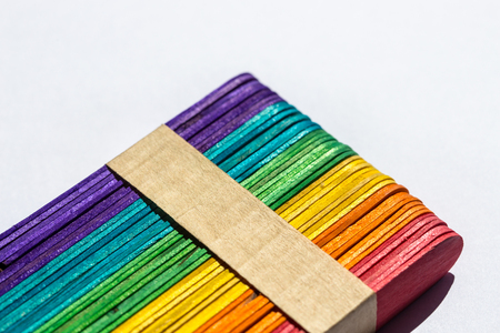 colorful wood ice-cream stickの写真素材