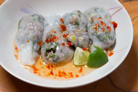 Thai steamed rice-skin dumplingの写真素材