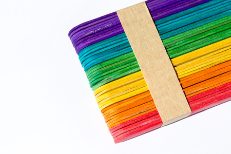 colorful wood ice-cream stickの写真素材