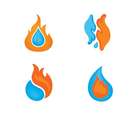 Fire and water logo designsのイラスト素材