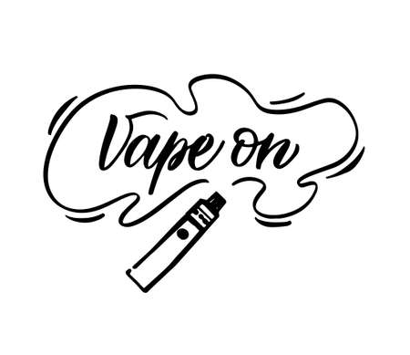 Vape on emblems. Vector illustration on the white background.のイラスト素材