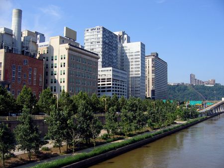 A View of The Northern Side of Downtown Pittsburghの写真素材
