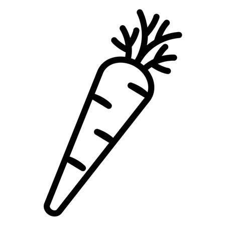 Carrot icon. Icon of carrot in outline or line style.のイラスト素材