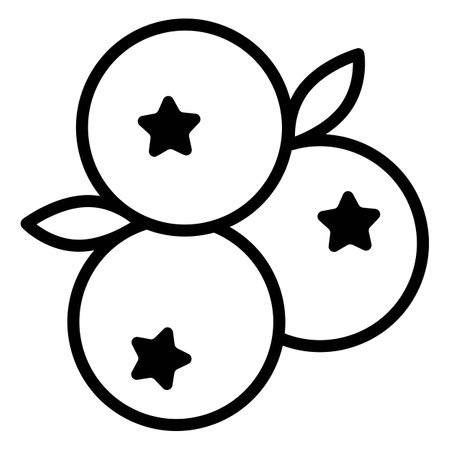 Blueberry, berry icon. Icon of blueberry or berry in outline or line style.のイラスト素材