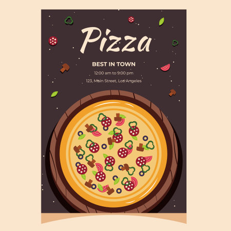 Pizza concept for flyer, poster, cover, banner or background.のイラスト素材
