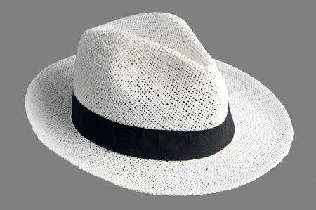 Panama heat with black band photographed on grey backgroundの写真素材