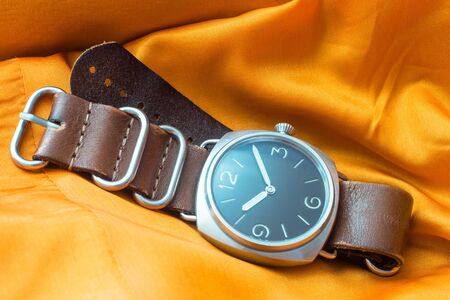 Sharp realistic photo of vintage military wrist watchesの写真素材