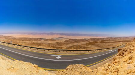 High resolution photo of Negev Desert vith road panoramic viewの写真素材