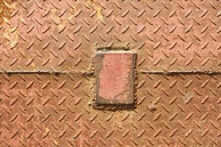 Rusty Checked plate with weld bead. Metal floor. background