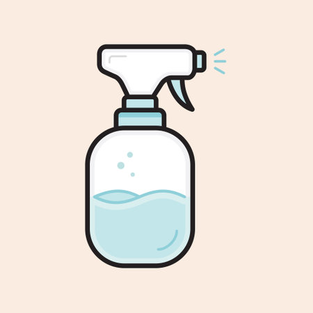 Sprinkler sprayer bottle with water filled vector icon, ready to water the flowers in your gardenのイラスト素材