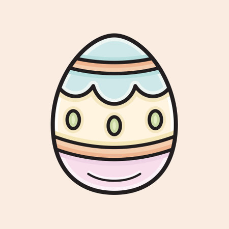 Creative colorful Easter Egg filled vector icon with detailed patterns and unique touch of festive flair. Ready to spread springtime in a charm to cards, invitations or digital conのイラスト素材
