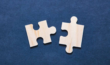 puzzles on a blue backgroundの写真素材