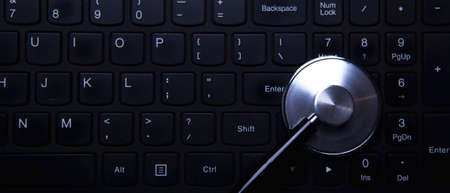 keyboard and stethoscope