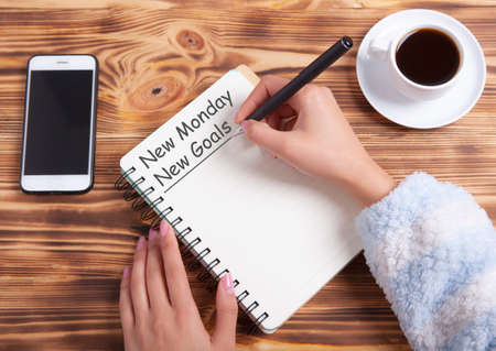 coffee smartphone inscription and notebooks