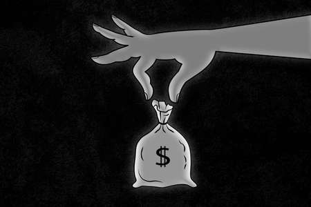 bag dollars illustrationの写真素材