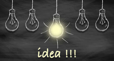 bulb illustration, idea symbolの写真素材