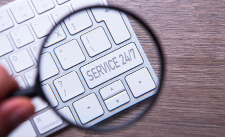 round the clock service, online searchの写真素材