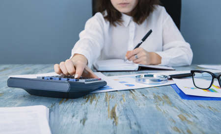 secretary prepare annual report, business conceptの写真素材