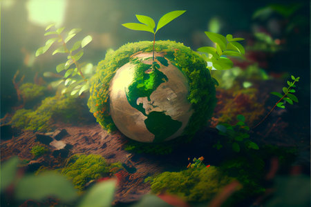 green globe illustration, generative aiの素材