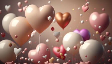 Multi-colored balloons, generative aiの素材