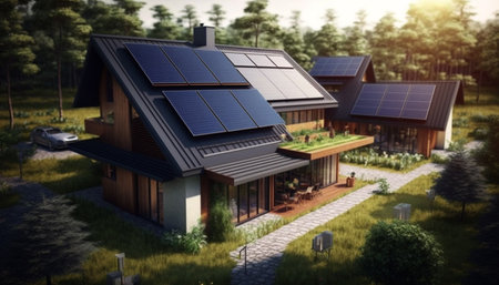 green quarter from eco-houses. generative aiの素材