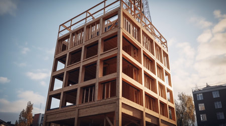 Construction of a new building. Generative AI illustratorの素材