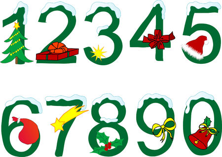 Christmas numeral on the white backgroundのイラスト素材