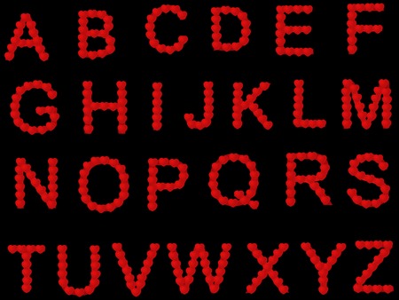 Heart alphabet on the black backgroundのイラスト素材